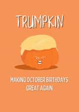 trump trumpkin Birthday Card 12390 created by Original Fox Cards
