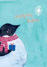 christmas wishes penguin Christmas Card 17003 created by Laura Pantony