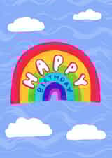 Cute Birthday Card - Rainbow - Clouds created by summerdawnart