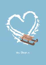 Fun Christmas Card - Heart - You Sleigh created by emily.reevedesigns