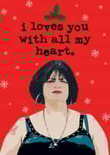 Nessa loves you with all her heart Christmas card created by Mrs Best Paper Co.
