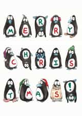 cute penguin Christmas Card 13063 created by Lucy Reynolds