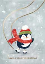 Ice skating Penguin Christmas Card created by Sorina Bogiu
