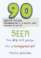 90 ninety Birthday Card 12055 created by Presents Felt