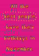 November Birthday Card created by Embers and Ink