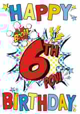 6th 6 Birthday Card 20096 created by Cotton and Bloom