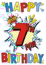 7th 7 Birthday Card 20097 created by Cotton and Bloom