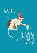 Funny Birthday Card - Cat - You Promising Not To Make A Tit Of Yourself This Year created by Stonefoxes