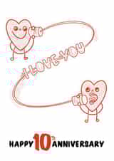 Retro Tin Anniversary Card - 10 Years - I Love You created by Colossal Studio