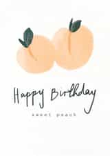 Arty Birthday Card - For Her - Sweet Peach - Watercolour created by Samantha sullivan