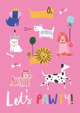 pawty party Birthday Card 7401 created by Rumble Cards