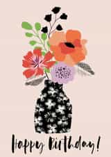 Happy Birthday - A vase of flowers - Colourful Blooms - Traditional - Classic created by Nina Raby - Jones
