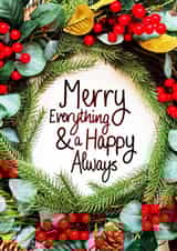 Wreath Berries Christmas Card 29270 created by The Happy Little Print Shop