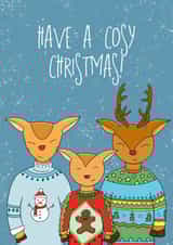 family reindeer Christmas Card 11800 created by Evie Garnett Designs