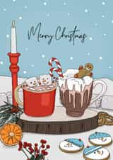 Hot chocolate Christmas table card 1001 created by Evie Garnett Designs