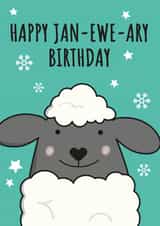 January Ewe Birthday Card 19023 created by The Northern Bird