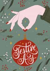 Classic swearing Christmas card - bauble - festive created by Elf Paper Co