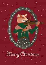 Animals Fox Christmas Card 45875 created by Grietas Illustrations