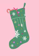 Stocking candy cane Christmas Card 45886 created by Rosewood prints
