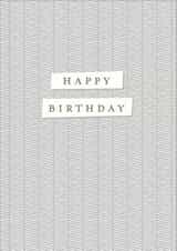 Grey herringbone pattern birthday card created by Gooseberry Moon