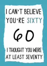 60 funny Birthday Card 19566 created by Jolly Ginger Cards