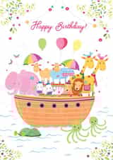 Cute Noah's Ark Birthday Card created by Helen Rodgers