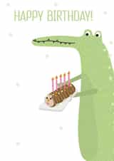 crocodile birthday crocodile Birthday Card 17575 created by hnaillustration