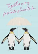Sentimental and cute Penguin Greeting Card created by Natalie Ryan