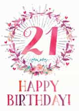 21st Happy Birthday Greeting Card created by Natalie Ryan
