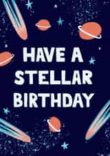 Cute illustrated Stellar Star Birthday Card. created by Lucy Maggie Designs