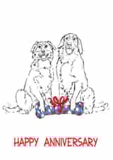 Cute Dog Anniversary Card - From The Dogs -  Happy Anniversary created by Richard Marsh Art