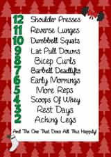 gym weights Christmas Card 18479 created by Doris Dishcloth