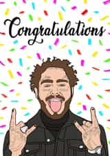 post malone adult Congratulations Card 18503 created by Amy Louisa