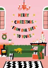 sofa cat Christmas Card 18271 created by Fab Bab
