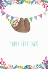 cute sloth Birthday Card 14884 created by Kathleen Illustration