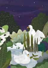 swan snow Christmas Card 20197 created by Madeleine Groves