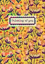 floral flowers Thinking of you Card 20870 created by Northern Bird Designs