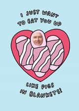 Personalised Christmas Photo Card created by Veronica Dearly - Funny Christmas Card - Pigs In Blankets