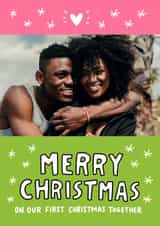 Personalised Christmas Photo Card created by Angela Chick - Cute Christmas Card - Couple - Our First Christmas