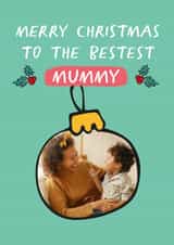 Personalised Christmas Photo Card created by Poppy Lane - Cute Christmas Card - Mummy - Bauble