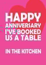 booked table Anniversary Card 45911 created by JJ Designs