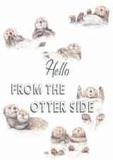 Hello From the Otter Side Adele Miss You Pun Cute Card created by Wandering Laur