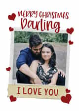 Personalised Christmas Photo Card created by Giddy Kipper - Cute Personalised Polaroid Christmas Card / Photo Card - Merry Christmas Darling I Love You