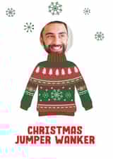 Personalised Christmas Photo Card created by Filthy Sentiments - Rude Personalised Chirstmas Card / Photo Card - Christmas Jumper Wanker