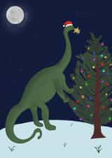 dinosaur santa hat Christmas Card 46013 created by Savage Design Studio