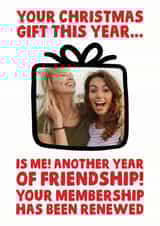 Personalised Christmas Photo Card created by Studio Doodles - Funny Christmas Card - To A Friend - Membership Renewed