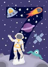 Space 7th Birthday card created by Nicki O'Donoghue Studio
