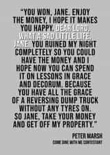 Come dine with me. What a sad little life Jane created by Bellevue Gift