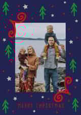 Personalised Christmas Photo Card created by Megan Claire - Cute Christmas Card - Trees - Stars