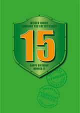 Military themed Official 15th Birthday card created by Pendrea Noye